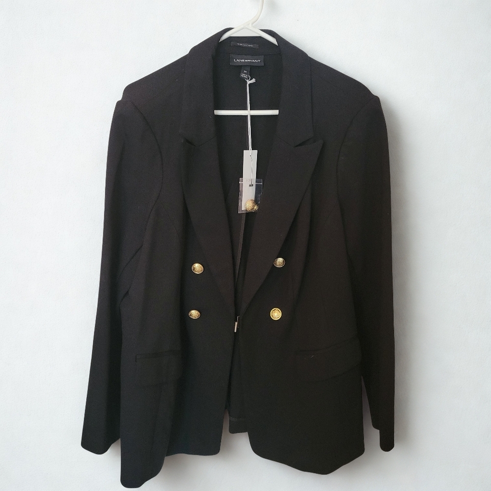 Lane Bryant Black Blazer with Gold Buttons 24x